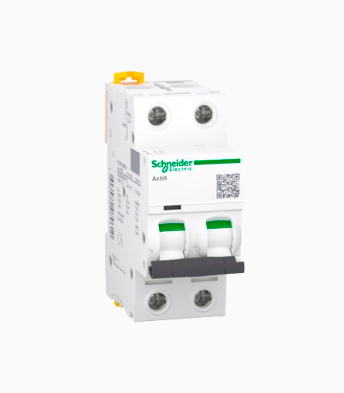 Llave térmica Acti9 iC60N 2Pp Interruptor termomagnético Acti9 iK60 Riel DIN 2P 63 A A9K24263 - Imagen 1