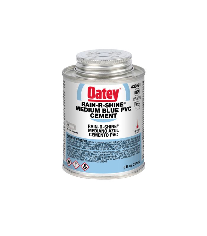 Pegamento Oatey RainRShine 8 Oz Pegamento Oatey RainRShine 8 Oz 1/16 Azul para Tuberías de PVC - Imagen 1