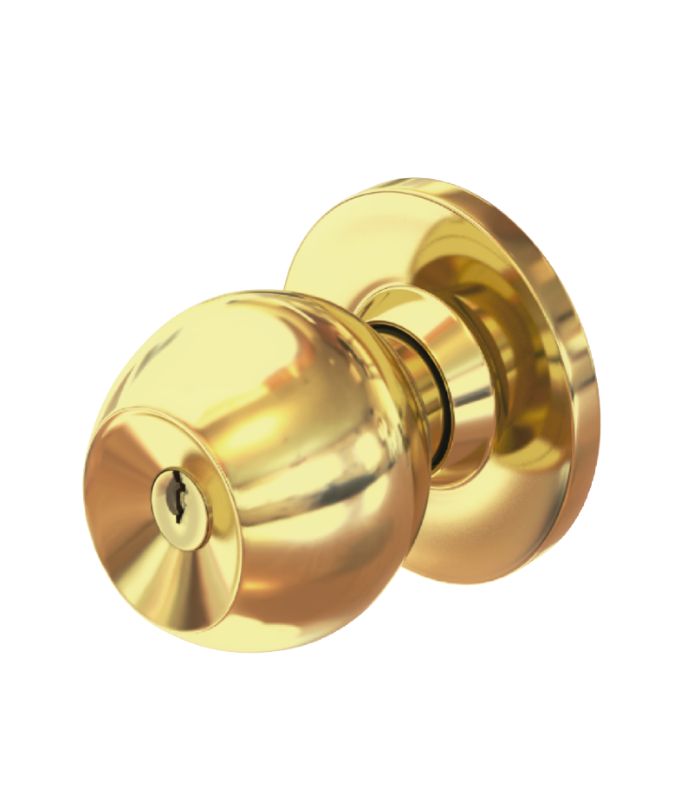 Pomo para Dormitorio 07 Bronce Pulido Cerradura Chapa Para Dormitorio BP-07 Bronce Pulido Forte - Imagen 1