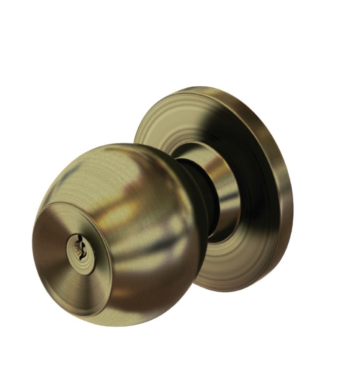 Pomo para Dormitorio 07 Bronce antiguo Cerradura Chapa Para Dormitorio BA-07 Bronce Antiguo Forte - Imagen 1