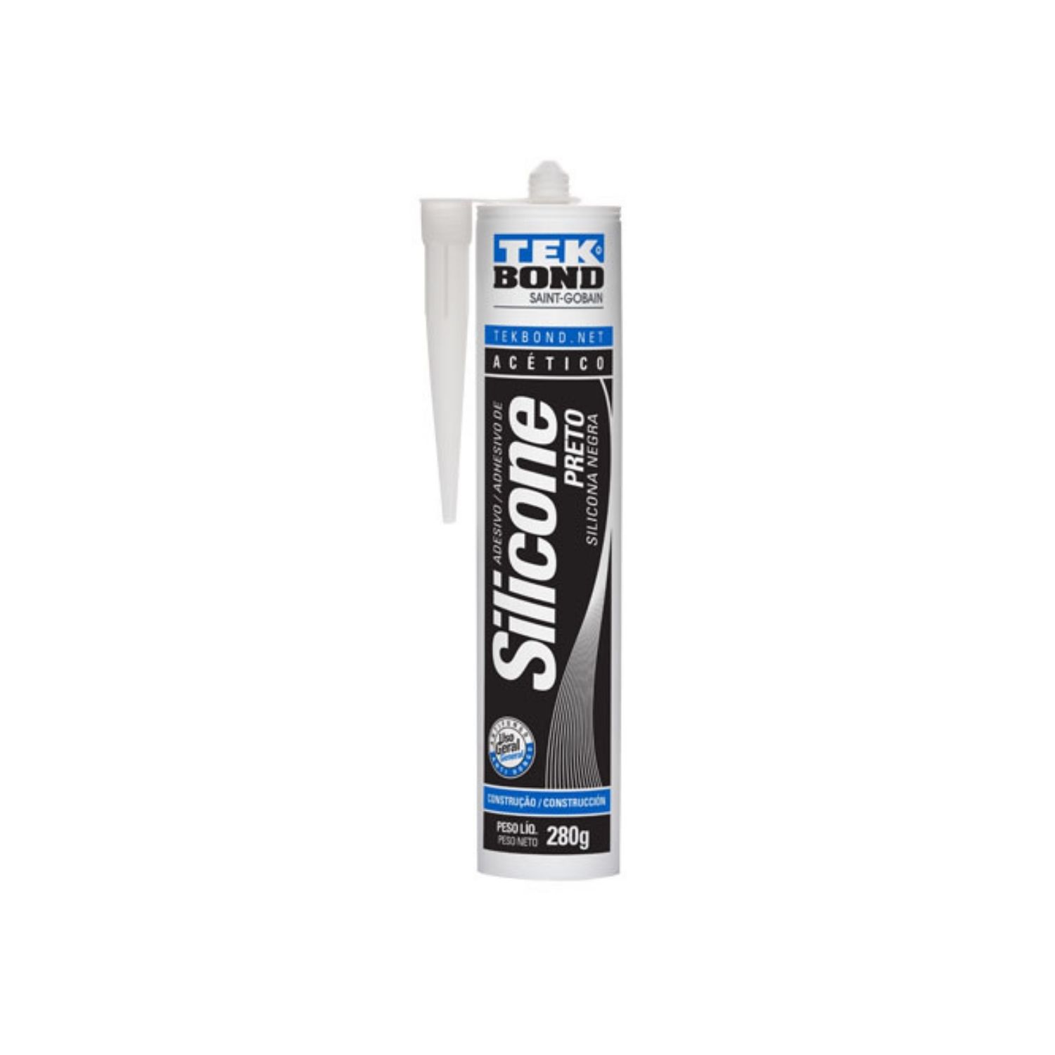 Silicona acética uso general Negra 280g Tekbond Silicona acética uso general Negra 280g Tekbond - Imagen 1