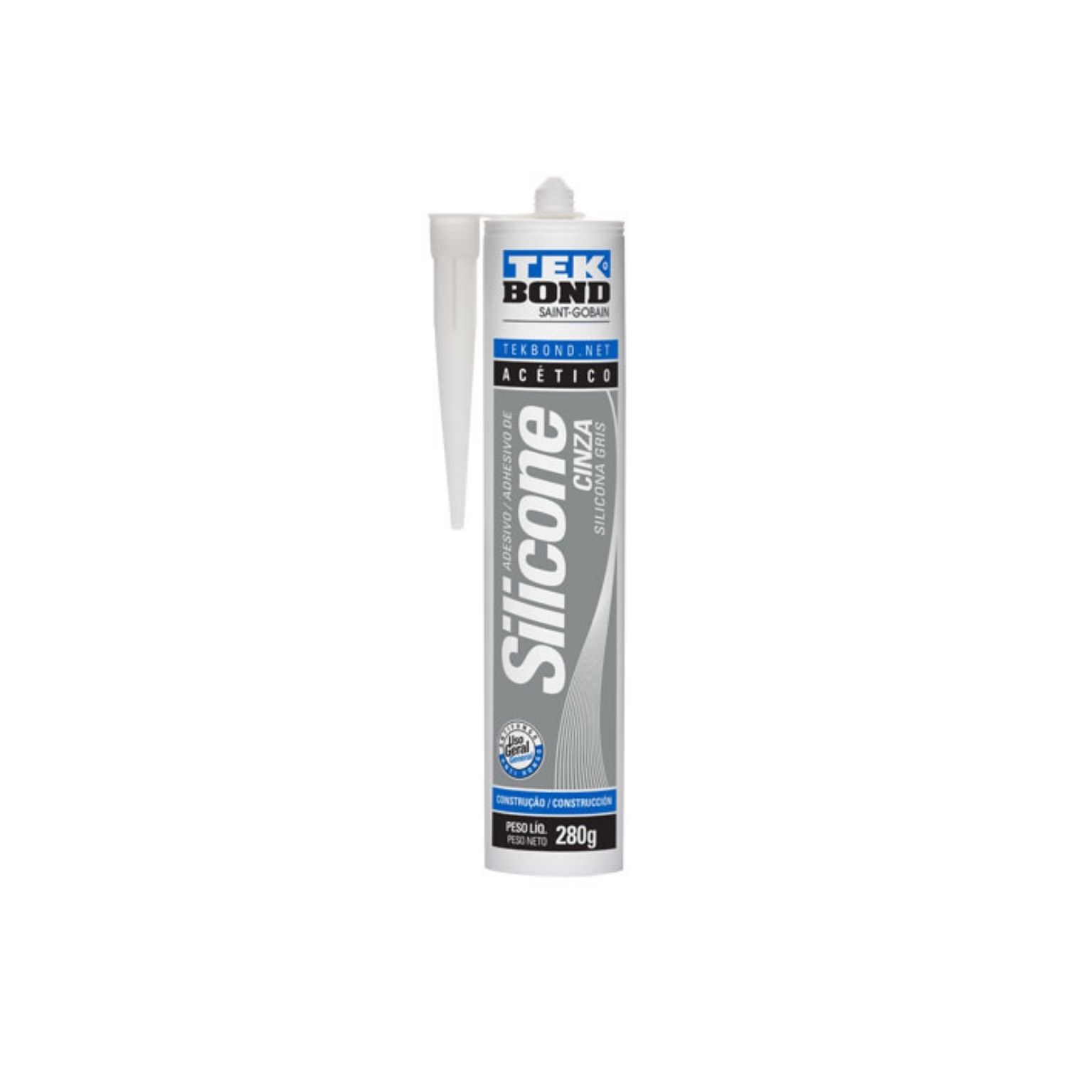 Silicona acética uso general gris280g Tekbond Silicona acética uso general gris 280g Tekbond - Imagen 1